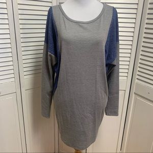 Solemio Grey and Blue Dress